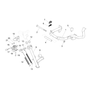 Cavalletto centrale - Cavalletto laterale Vespa GTS 125 ie ABS Euro 5 2021