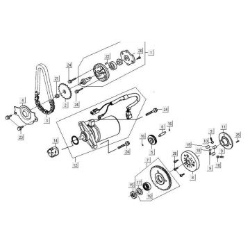 Motorino di avviamento Kymco Maxxer 90 Nero