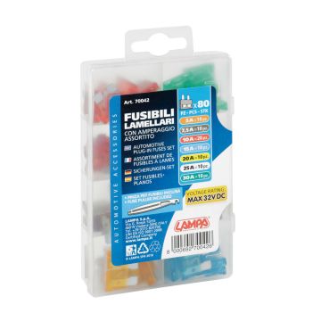 Assortimento fusibili Blade Fuse Scatola 80 pezzi 14,5mm Lampa
