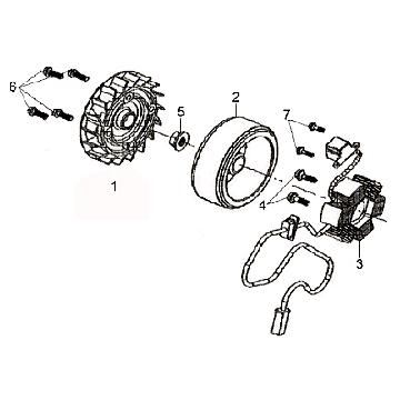 Accensione - Statore - Volano Sym Fiddle II (BK-7C) grigio ferro