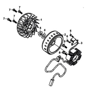 Steranker/ vliegwiel Sym Orbit III 125I E4