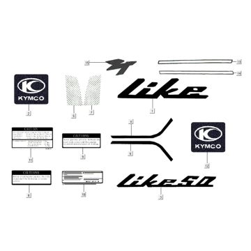 Emblemi - Adesivi - Logo Kymco Like 4-stroke