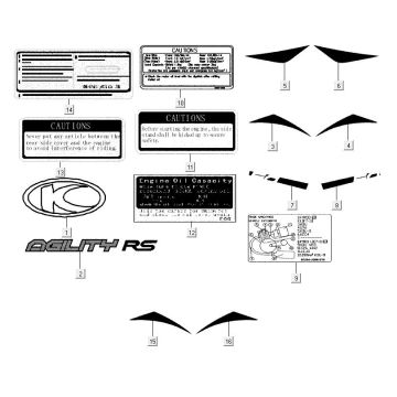 Emblemi - Adesivi - Logo Kymco Agility RS 4 tempi bianco 09