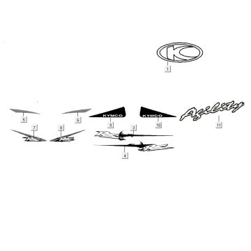 Emblemi - Adesivi - Logo Kymco Agility RS 4 tempi bianco 11