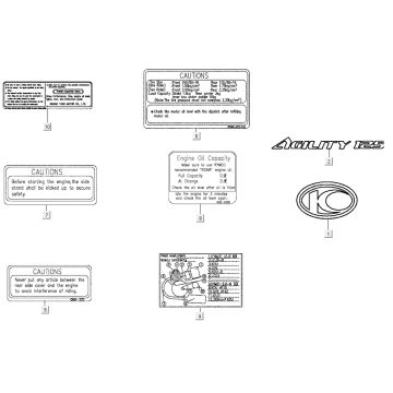 Emblemi - Adesivi - Logo Kymco Agility CITY 16 125
