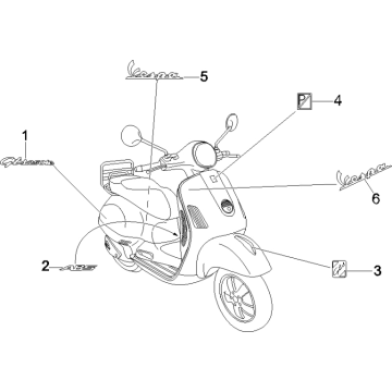 Stemmi - Adesivi - Logo Vespa GTS 250 ie 2005-2009 (con ABS)