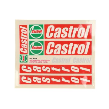 Set di adesivi rossi universali Castrol da 5 pezzi