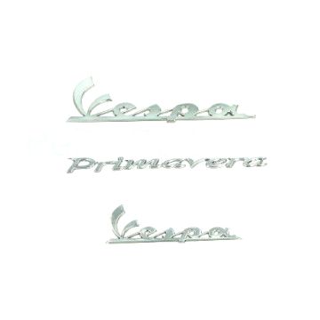Set adesivi/set emblemi Vespa Primavera cromato 3 pezzi