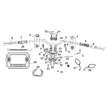 STRG. handle - speed meter Sym ADX 125i ABS+ TCS E5 2023