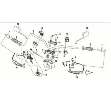 Stuurbocht - remgrepen KPL. L/R. Sym Crox 50 E3 WIT (WH-8018P)