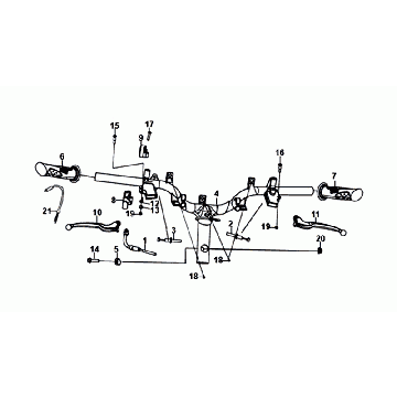 GOMITO STERZO/LEVE FRENO/CAVI Sym Orbit III Black