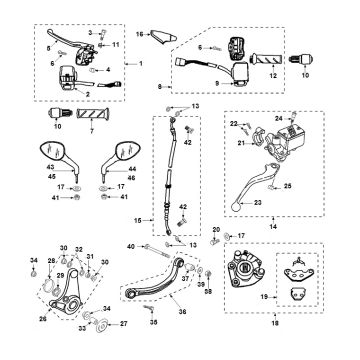 Volante - Componenti dello sterzo - Specchietti Peugeot Speedfight 2 50 2 tempi AC Euro2