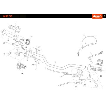 Volante - Componenti dello sterzo - Specchietti Rieju MRT enduro nero 2010 2 tempi