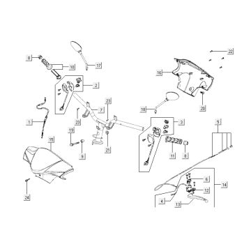 Volante - Componenti dello sterzo Kymco Agility 12' 4 tempi neri