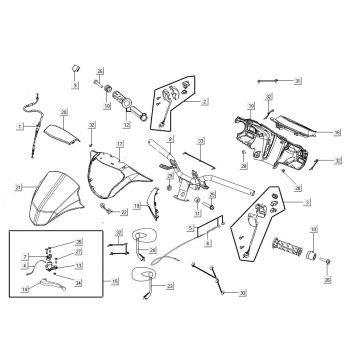 Volante - Componenti sterzo Kymco Agility 16'+ 50i 4 tempi Euro 4 blu opaco