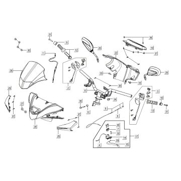Volante - Componenti dello sterzo - Kymco Agility 16'+ 4 tempi argento metallizzato opaco