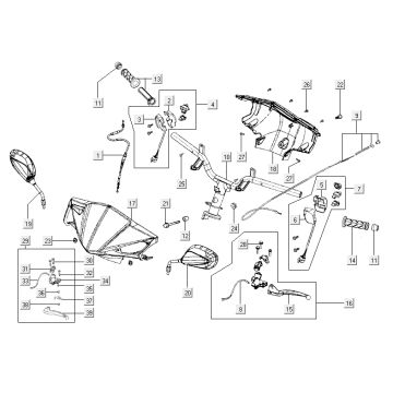 Volante - Componenti sterzo Kymco Agility RS 4 tempi bianco 11