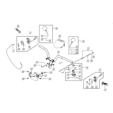 Volante - Componenti sterzo Kymco Sento 50 4 tempi marroni