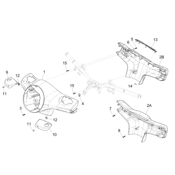 Coprimanubrio Vespa GTS 250 ie 2005-2016 (senza ABS) rosso 894