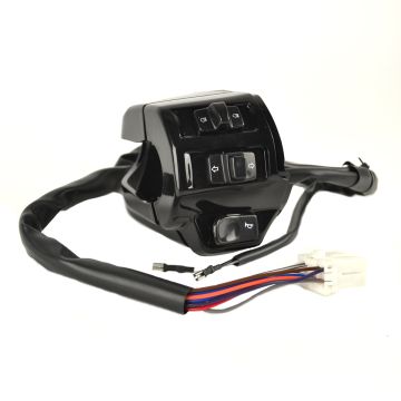 Interruttore luce/interruttore sterzo nero lucido con cablaggio Vespa Primavera 50 2 tempi/4 tempi/Sprint 50 2 tempi/4 tempi