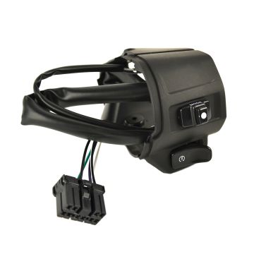 Interruttore sterzo destro -DMP- nero opaco Vespa Primavera 50 2 tempi/4 tempi/Sprint 50 2 tempi/4 tempi - incluso coperchio anteriore e cablaggio