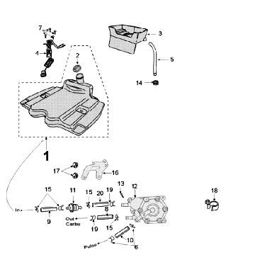 Serbatoio benzina - Pompa di benzina Taiyogiken Peugeot New Vivacity 4 tempi Blue