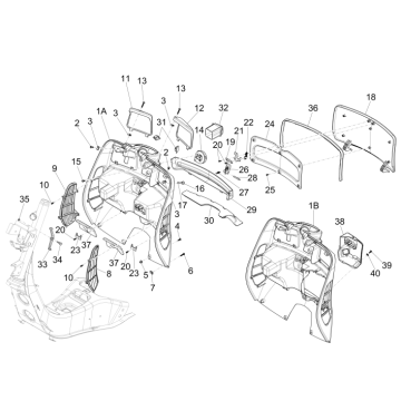 Controscudo Vespa GTS 250 ie 2005-2016 (senza ABS) nero competition 98/A