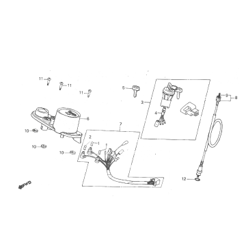 Contachilometri - Blocchetto di accensione Honda MT 50