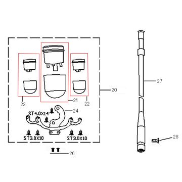 Contachilometri - Cockpit Neco Borsalino Oro bianco opaco