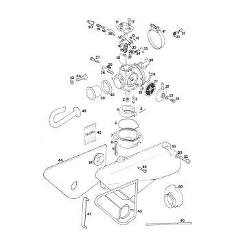 Carburateur - luchtfilter Tomos STANDARD QUADRO LUXE 1996-1997