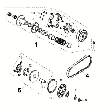 Trasmissione Peugeot Django 4 tempi E5