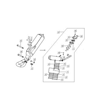 Scarico Kymco Super9 2 tempi nuovo modello argento