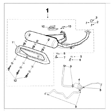 Scarico blu Peugeot New Vivacity 4 tempi