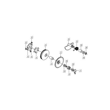 Variatore - Asse Kickstarter Kymco DJ 2 tempi argento