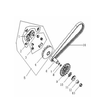 Variatore - cinghia trapezoidale Generic Roc 50 2 tempi 2010 argento
