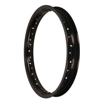 Cerchio posteriore universale 1.85x18 WM in alluminio nero (diametro esterno 65mm-diametro interno 48mm)
