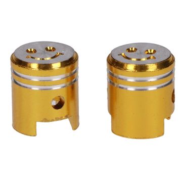 Set tappi valvole modello a pistone in alluminio dorato (2 pezzi) Tuning