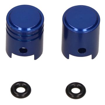 Set tappi valvole modello a pistone in alluminio blu