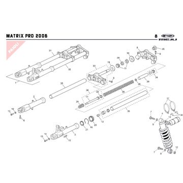 Forcella anteriore - Cuffia - Ammortizzatore Rieju Rs2 pro blu 2009 2 tempi