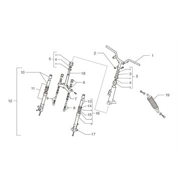 Forcella anteriore - Cuffia - Volante - Ammortizzatore Beta Ark-RR 50 2 tempi LC rosso 2010