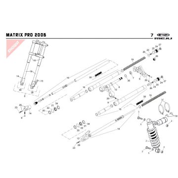 Forcella anteriore - Cuffia - Ammortizzatore Rieju Rs2 pro blu 2009 2 tempi