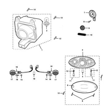 Faro anteriore - Luce posteriore - Indicatori Peugeot Ludix one 2 tempi