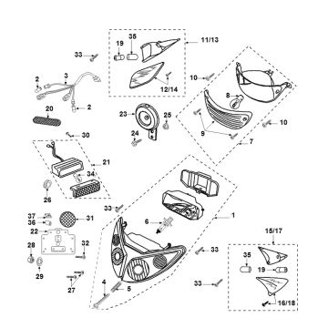 Faro anteriore - Luce posteriore - Indicatori Peugeot Speedfight 2 50 2 tempi AC Euro2