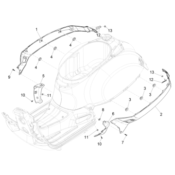 Parabrezza per moto - Spoiler Vespa GTS 125 IE ABS Euro 5 2021