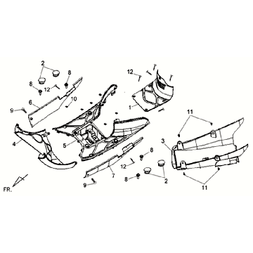 Pedana - Underspoiler Sym Allo GT (LX17348 S882U) argento castano