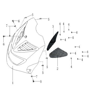 Coperchio anteriore generico Cracker 50 2 tempi blu 2010 25