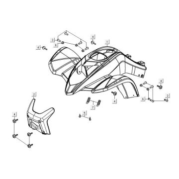 Coperchio anteriore Kymco Maxxer 90 Nero