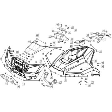 Coperchio anteriore Kymco MXU 300R