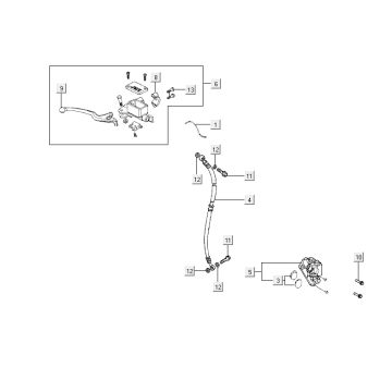 Cilindro del freno - Leva del freno - Tubo del freno Kymco Agility RS 4 tempi bianco 11