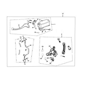 Cilindro del freno - Tubo del freno - Pinza - Pastiglie freno Rover Classic 4 tempi
